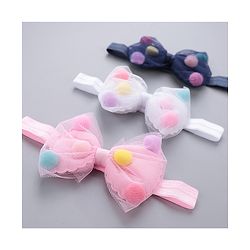 Babyhug Bow Appliquse Headbands Pack Of 3 - Blue, White & Pink
