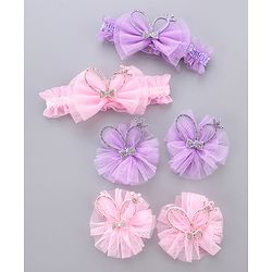 Babyhug Hair Accessories Combo Sets - Pink & Purple