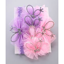 Babyhug Hair Accessories Combo Sets - Pink & Purple