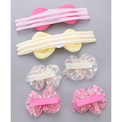 Babyhug Hair Accessories Combo Pack of 6 - Pink & White
