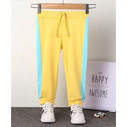 Babyhug Full Length Loungepants Side Stripes Print - Yellow