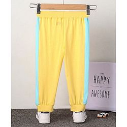 Babyhug Full Length Loungepants Side Stripes Print - Yellow