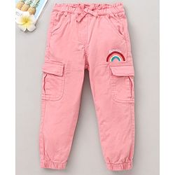 Babyhug Woven Full Length Trousers - Pink