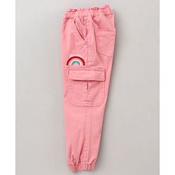 Babyhug Woven Full Length Trousers - Pink