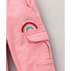 Babyhug Woven Full Length Trousers - Pink