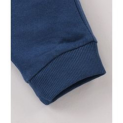 Babyhug Knit Lounge Pants Placement Print - Yellow Navy Blue
