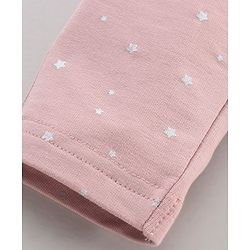Babyhug Knit Full Length Jeggings Star Print - Pink