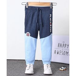 Babyhug Full Length Lounge Pant Text Print - Blue