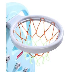 Babyhug 2 in 1 Giraffe Slide with Basket Ball Hoop - Blue and Grey