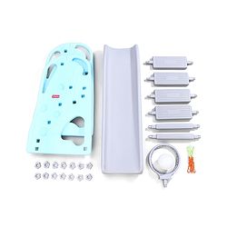 Babyhug 2 in 1 Giraffe Slide with Basket Ball Hoop - Blue and Grey