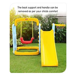 Babyhug 3 in 1 Swing and Slide with Basket Ball Hoop - Blue & Yellow