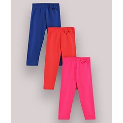 Babyhug Full Length Leggings Solid Color - Red Blue Pink