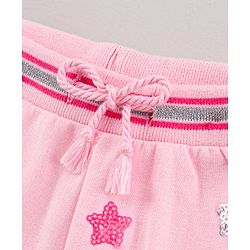 Babyhug Knit Shorts Star Print - Pink