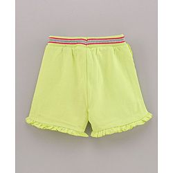 Babyhug Knit Shorts Star Print - Lemon Yellow