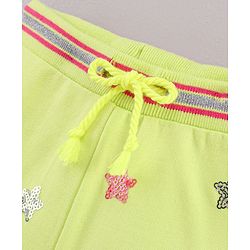 Babyhug Knit Shorts Star Print - Lemon Yellow