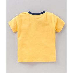 Babyhug Half Sleeves Shorts Night Suit Dino Print - Yellow