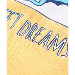 Babyhug Half Sleeves Shorts Night Suit Dino Print - Yellow
