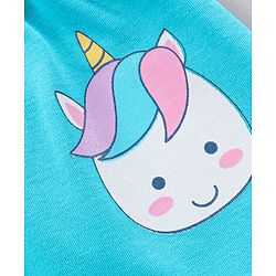 Babyhug Full Length Cotton Knit Diaper Leggings Striped And Unicorn Print Pack Of 3 - Blue White