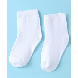Cute Walk by Babyhug Ankle Length Antibacterial Cotton Socks Pack Of 3 - White
