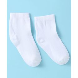 Cute Walk by Babyhug Ankle Length Antibacterial Cotton Socks Pack Of 3 - White