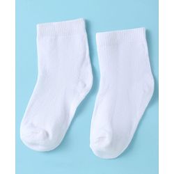 Cute Walk by Babyhug Ankle Length Antibacterial Cotton Socks Pack Of 3 - White