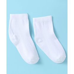 Cute Walk by Babyhug Ankle Length Antibacterial Cotton Socks Pack Of 3 - White