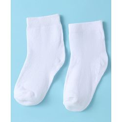 Cute Walk by Babyhug Ankle Length Antibacterial Cotton Socks Pack Of 3 - White