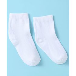 Cute Walk by Babyhug Ankle Length Antibacterial Cotton Socks Pack Of 3 - White