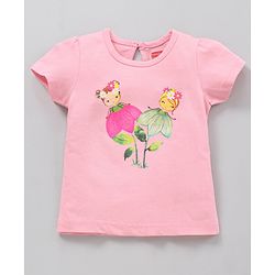 Babyhug Cap Sleeves Top & Shorts Set Floral Print - Pink