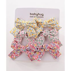 Babyhug Bow Hair Clips Pack of 6 - Multicolor