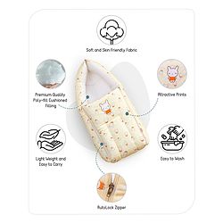 Babyhug Velour Sleeping Bag with Bunny Print - Yellow