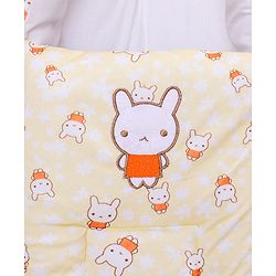 Babyhug Velour Sleeping Bag with Bunny Print - Yellow