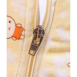 Babyhug Velour Sleeping Bag with Bunny Print - Yellow