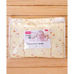 Babyhug Velour Sleeping Bag with Bunny Print - Yellow