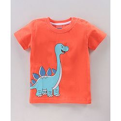 Babyhug Half Sleeves Cotton T-shirts Printed Pack of 2 - Blue Red
