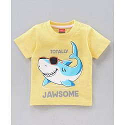 Babyhug Half Sleeves Striped T-Shirts Shark Print Pack of 3 - Multicolor