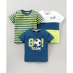 Babyhug Half Sleeves T-Shirts Multi Print Pack of 3 - Multicolour