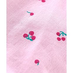 Babyhug Cotton Cambric Singlet Front Open Top With Knot- Pink