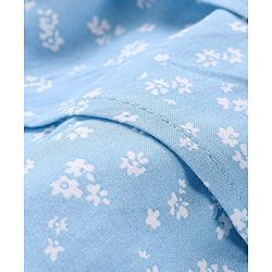 Babyhug 100% Rayon Sleeveless Top Floral Printed - Blue