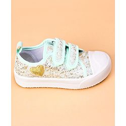 Cute Walk by Babyhug Casual Shoes with Sequins - Green