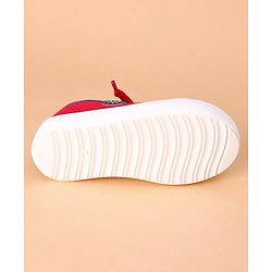 Cute Walk by Babyhug Lace Up Casual Shoes Smiley Applique - Red