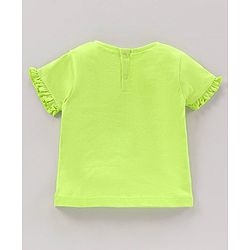 Babyhug Half Sleeves Top and Knee Length Shorts Mickey Mouse & Friends Print - Sunny Lime Pink