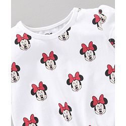 Babyhug Short Sleeves Top & Skirt Minnie Mouse Print - White Red