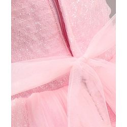 Babyhug Sleeveless Fit and Flare Embellished Party Frock with Corsage - Pink
