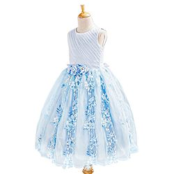 Babyhug Sleeveless Party Wear Gown - Frozen Blue