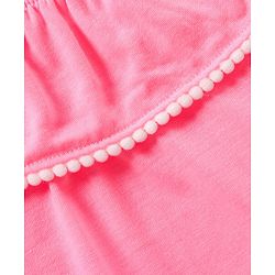 Babyhug Sleeveless Top & Striped Skirt - Pink