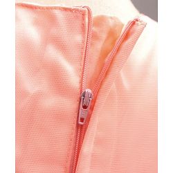 Babyhug Sleeveless Party Wear Frock Floral Appliques  - Peach