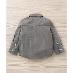 Babyhug Full Sleeves Shirt & Trouser with Bow - Grey