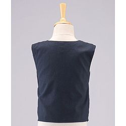 Babyhug Full Sleeves 3 Piece Party Suit With Bow - Navy Blue