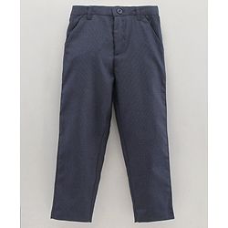 Babyhug Full Sleeves 3 Piece Party Suit With Bow - Navy Blue